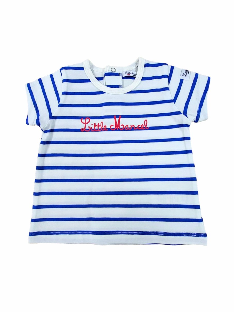 Little Marcel LITTLE MARCEL Débardeurs & T-shirts | Tee-Shirt Manches Courtes Bebe Marin Bleu