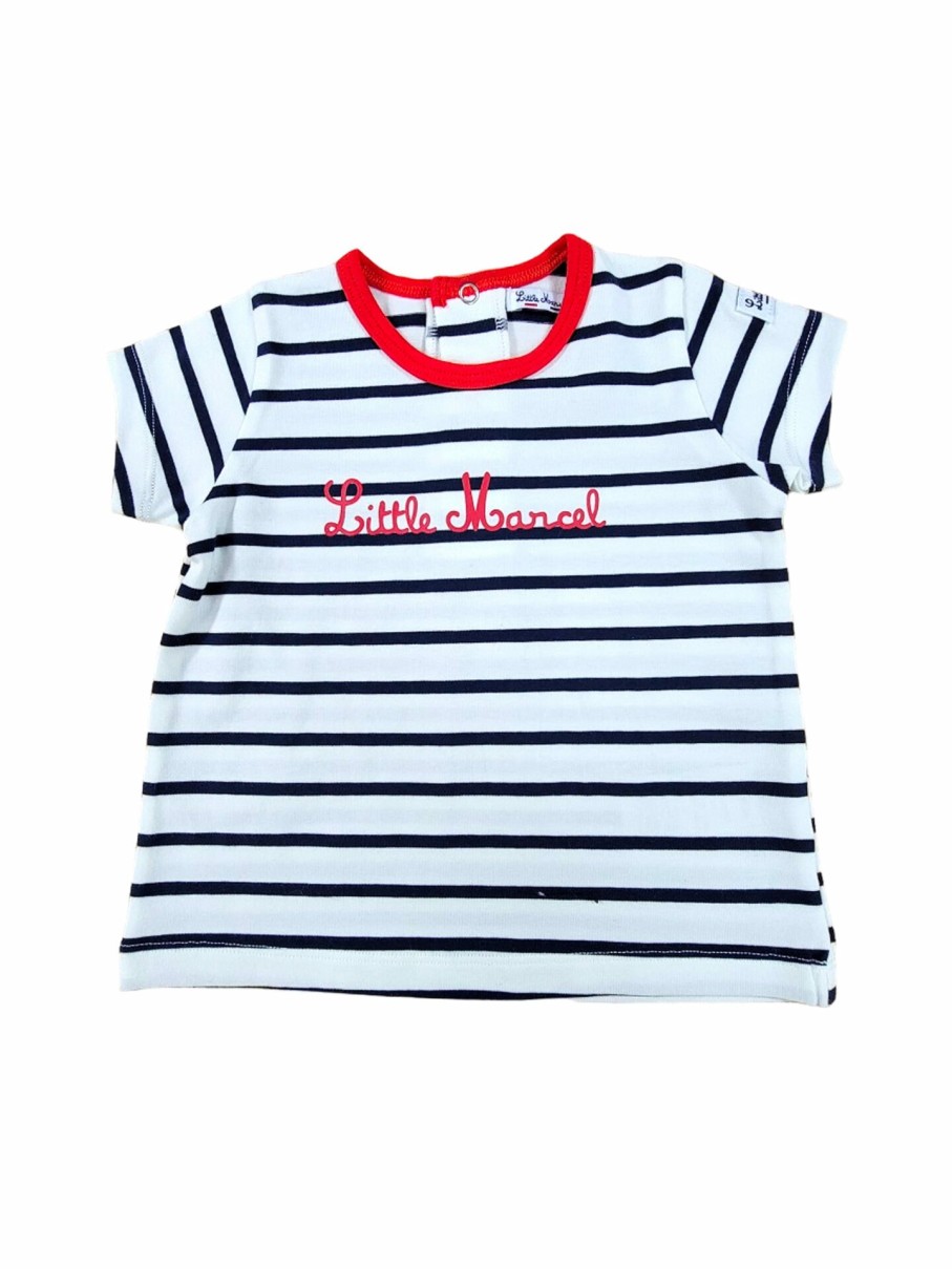 Little Marcel LITTLE MARCEL Débardeurs & T-shirts | Tee-Shirt Manches Courtes Bebe Marin Bleu-Marine