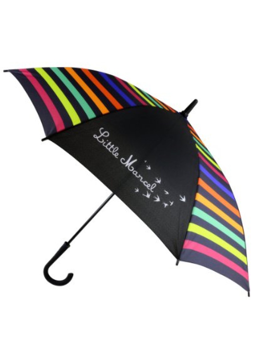 Little Marcel LITTLE MARCEL Parapluies | Parapluie Noir Et Multicolore Little Marcel