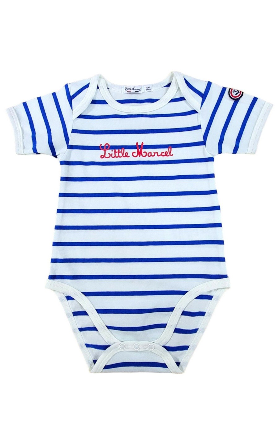 Little Marcel LITTLE MARCEL Bodys | Body Manches Courtes Bebe Marin Bleu