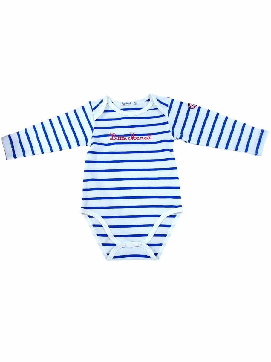 Little Marcel LITTLE MARCEL Bodys | Body Manches Longues Bebe Marin Bleu