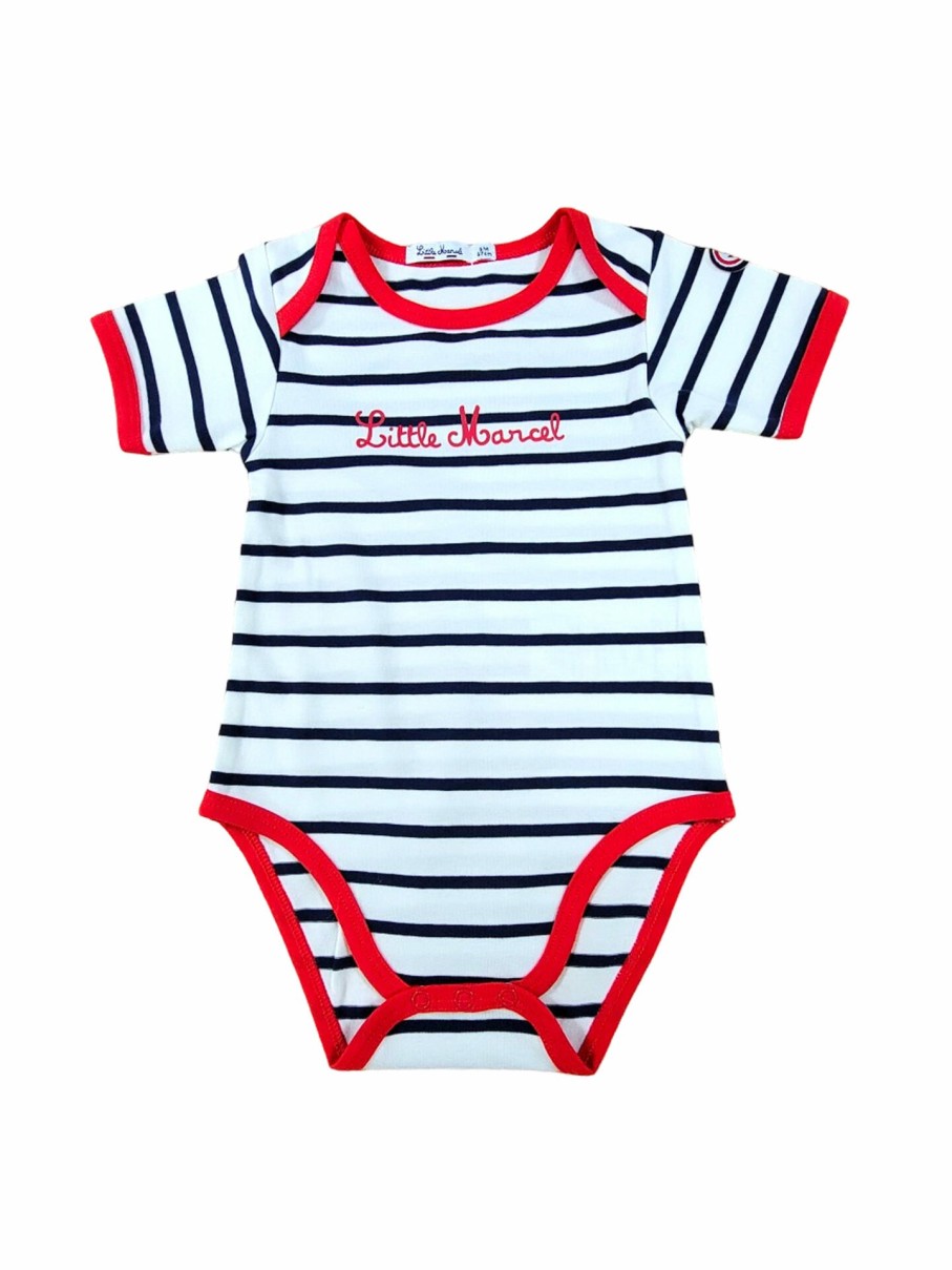 Little Marcel LITTLE MARCEL Bodys | Body Manches Courtes Bebe Marin Bleu-Marine