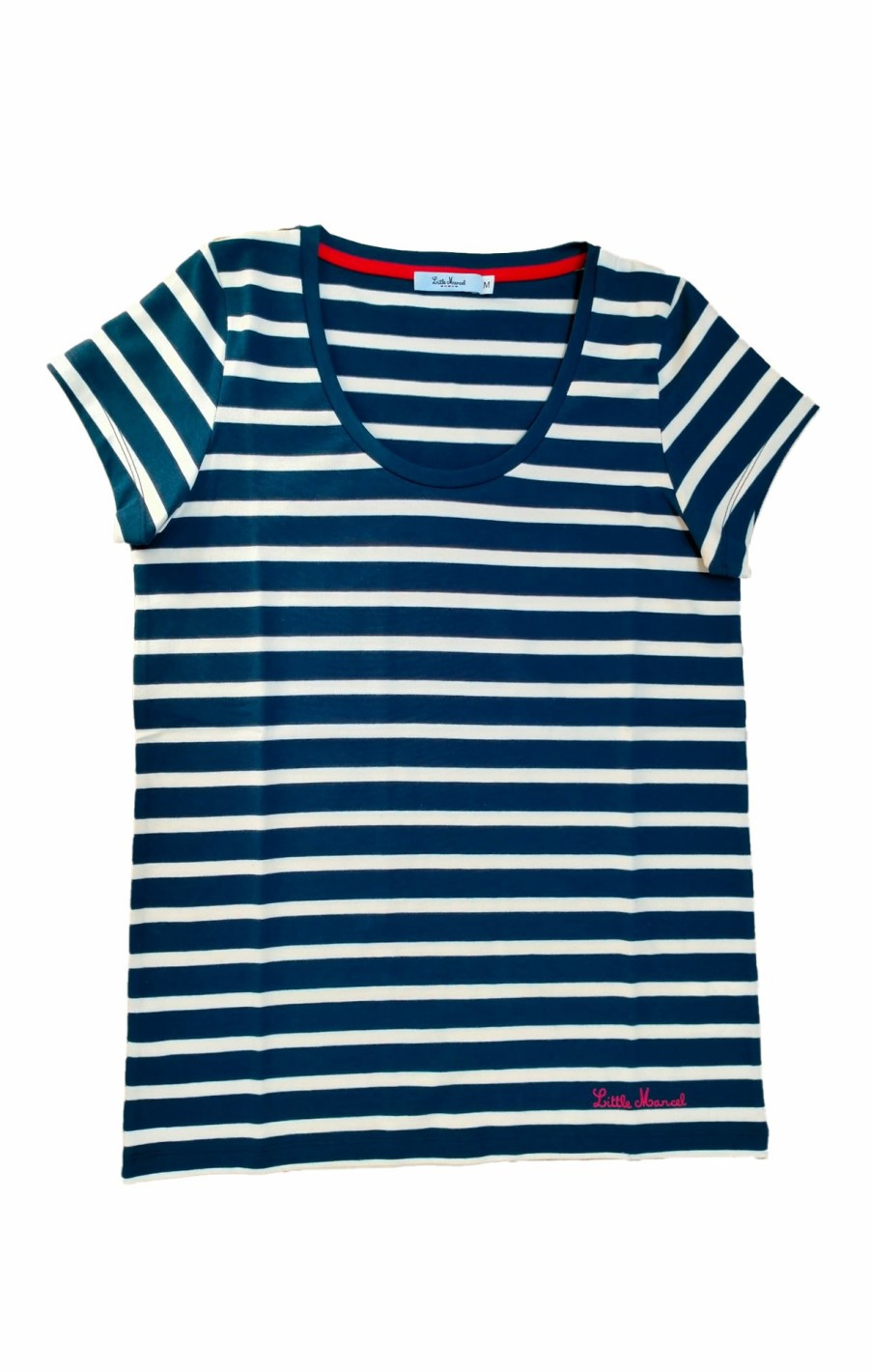 Little Marcel LITTLE MARCEL | Tee-Shirt Manches Courtes Femme Eglantine Marine Ecru